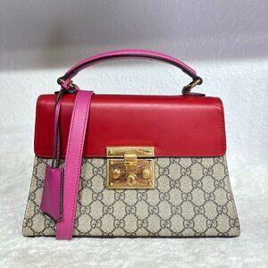 Gucci GG Logo Supreme Large Padlock With Top Handle Bag